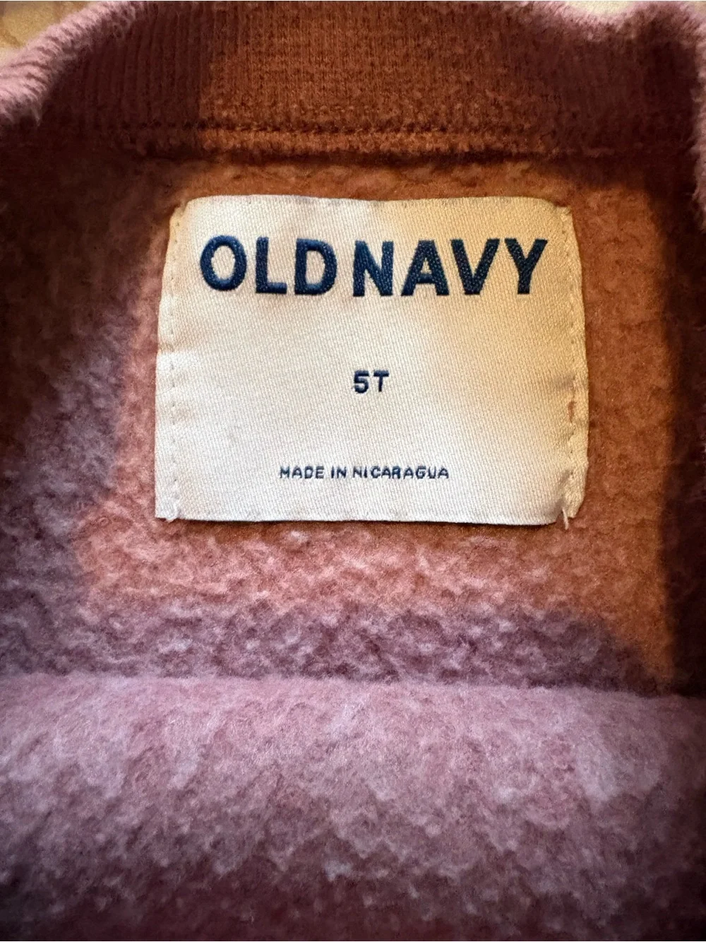 Old Navy Mauve Floral Foil Logo Crewneck Sweatshirt